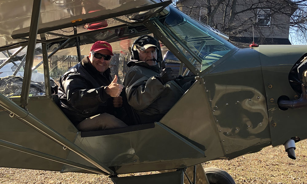 Jim & Jerry Clemens in the Piper J-3 Cub