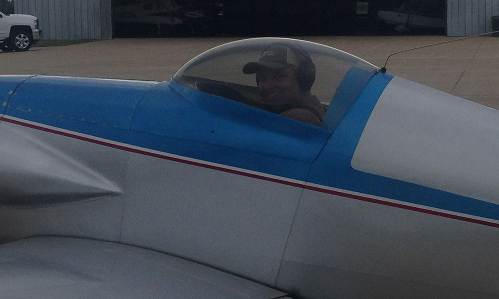 Jerry flying his dad’s Midget Mustang